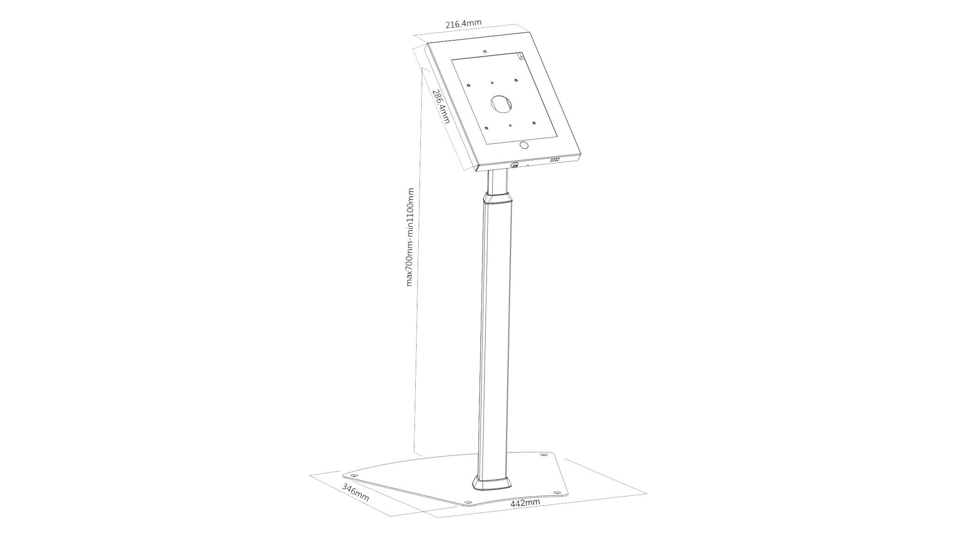 iPad 9,7″ Standfuß höhenverstellbar